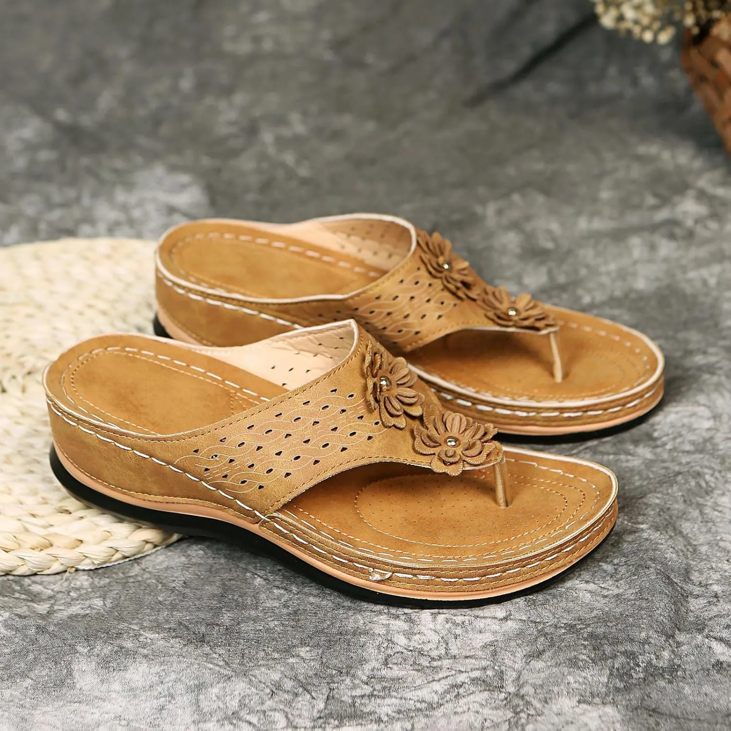 Womens Sandals Dressy, Sandals with Arch Support Soft Orthotic Sandals Plantar Fasciitis Orthotic Flip Flop
