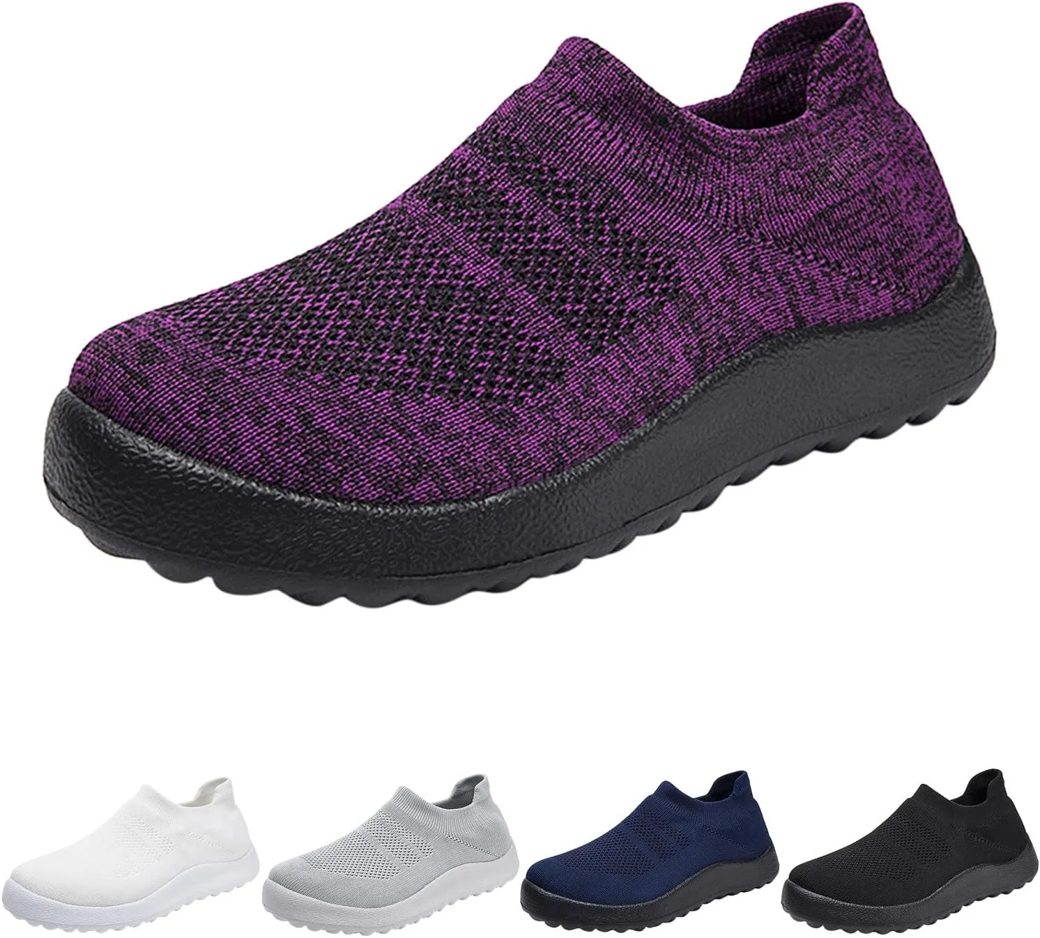 Women's Sneakers Wide Lightweight Work Slip Resistant Breathable Mens Black Running Shoes Women's Loafers with Arch Support Men Sneakers