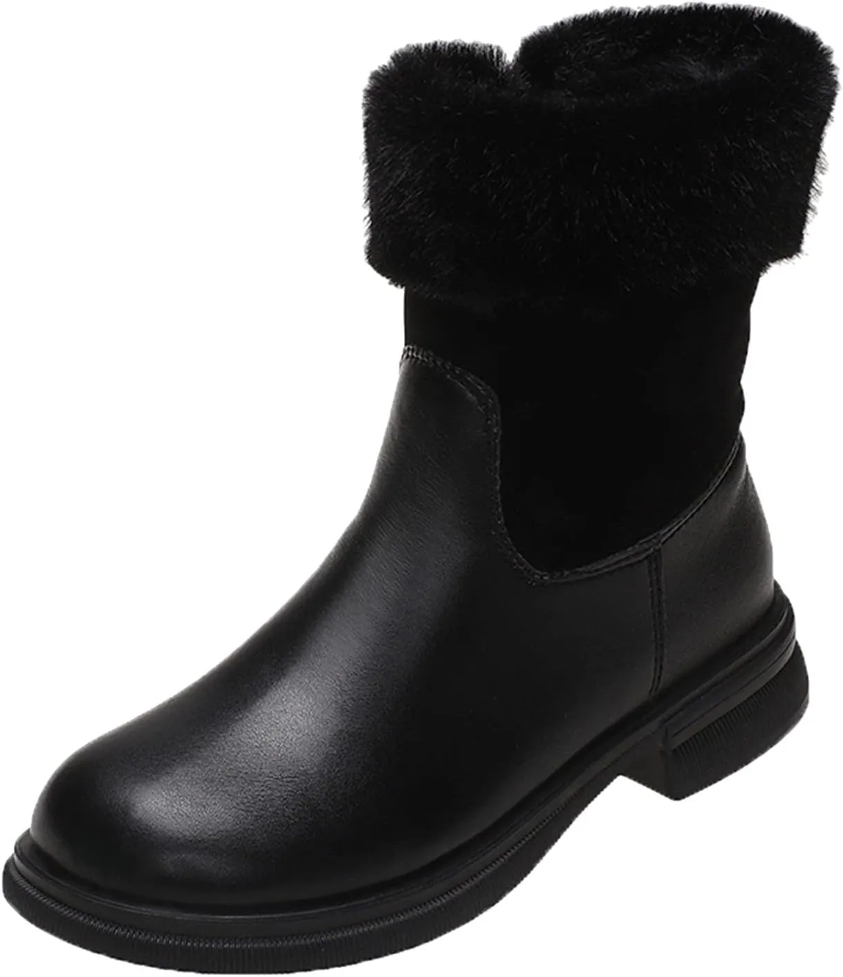 Womens Snow Boots Size 11 Wide Women Snow Boots Women Winter Boots Waterproof Size 12 Leather Mid Calf Winter Boots for Women Low Heel Women's Tall Winter Boots