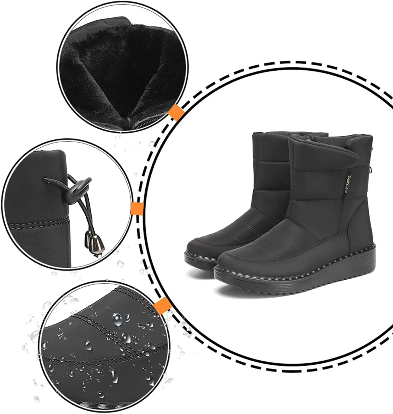 Women's Snow Boots Size 9 Women Snow Boots Size 10.5 Botas Para Mujer De Invierno Fuzzy Boots Y2K Womens Winter Duck Boots Waterproof Deals Cheap