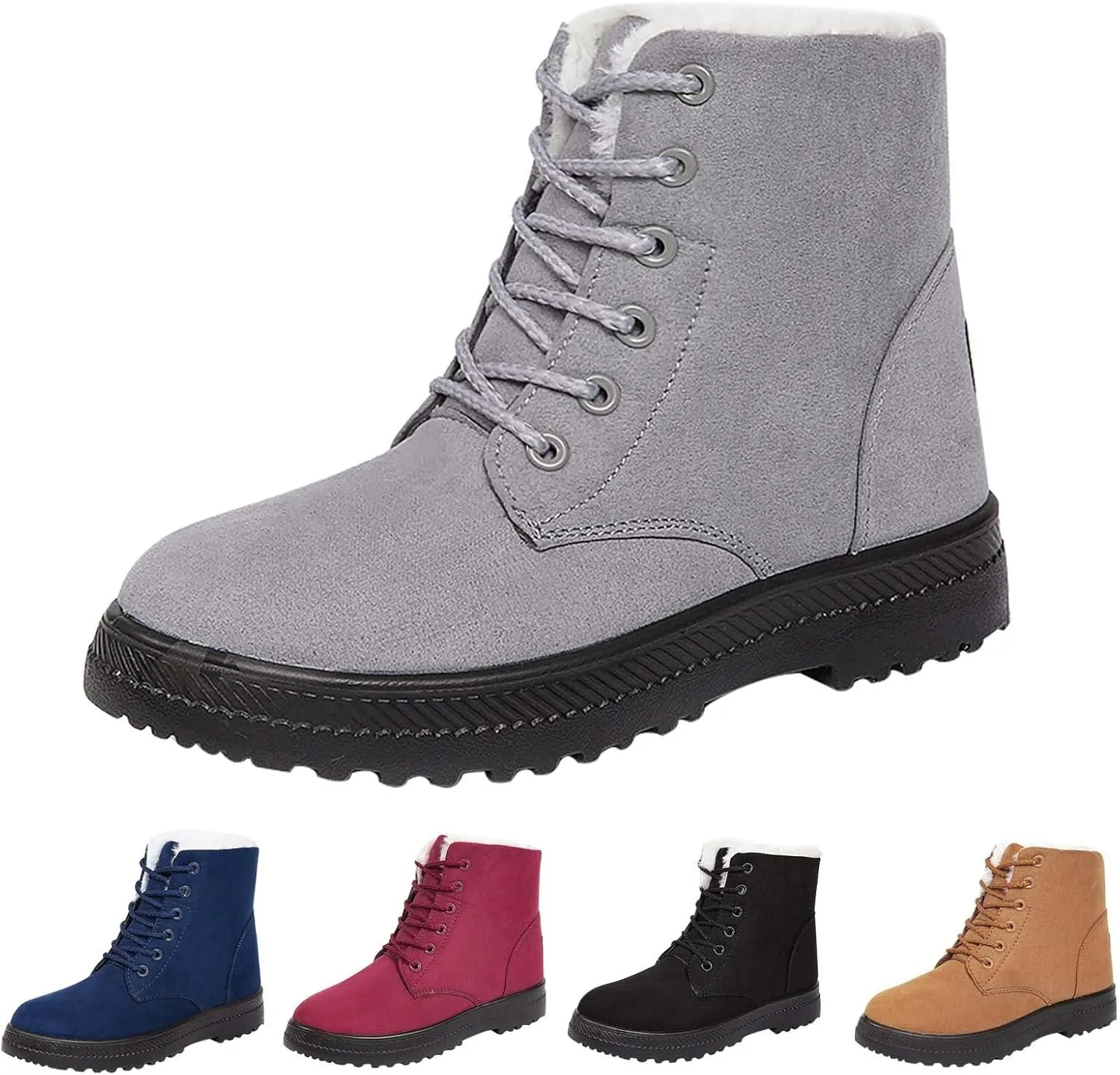 Womens Snow Boots Size Heel Women's Boots Breathable Fashion Round Head Chunky Heel Women's on Snow Boots for Women