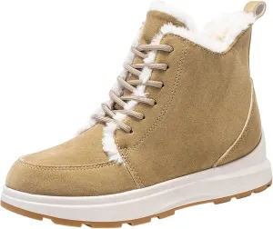 Womens Snow Boots Waterproof Anti-slip Winter Boots Classic Fuzzy Fur Booties Lightweight Slip on Ankle Boots Ladies Walking Hiking Booties