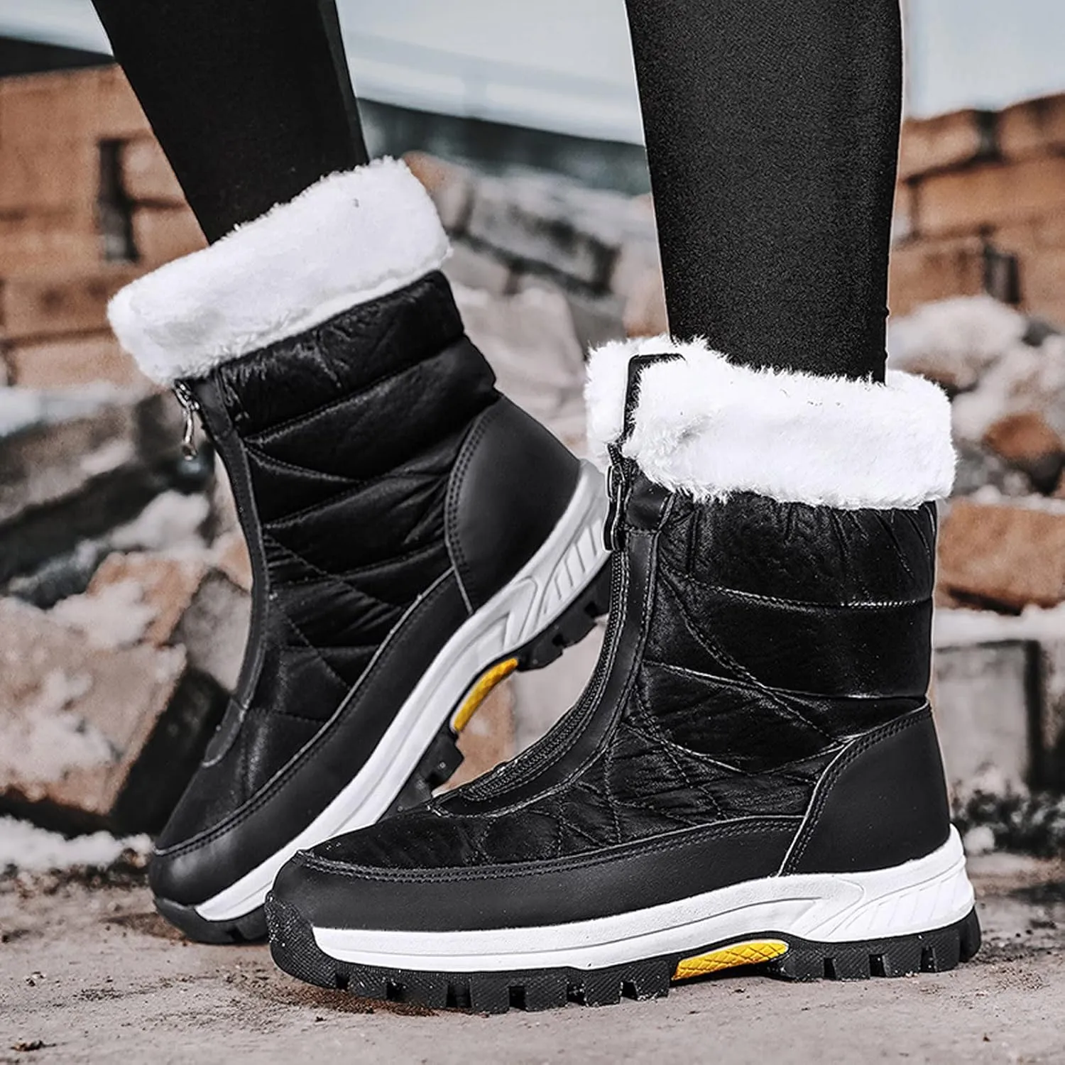 Womens Snow Boots Waterproof Insulated Pull on Snow Booties for Women 2023 Womens Winter Booties Slip on Waterproof Boots for Women Wide Width Womens Tall Winter Boots