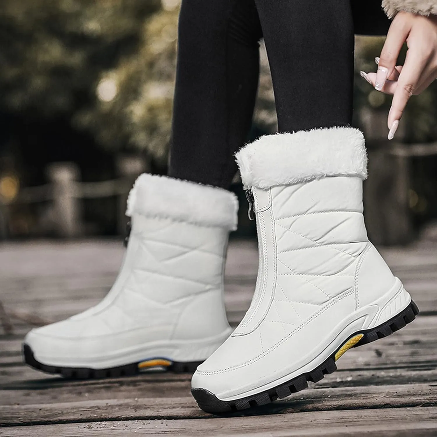 Women's Snow Boots Waterproof Insulated Slip Proof Womens Snow Boots Size 12 Wide Women Winter Snow Boots Waterproof Boots for Women Wide Width Botas De Invierno Para Mujer Elegantes Largas