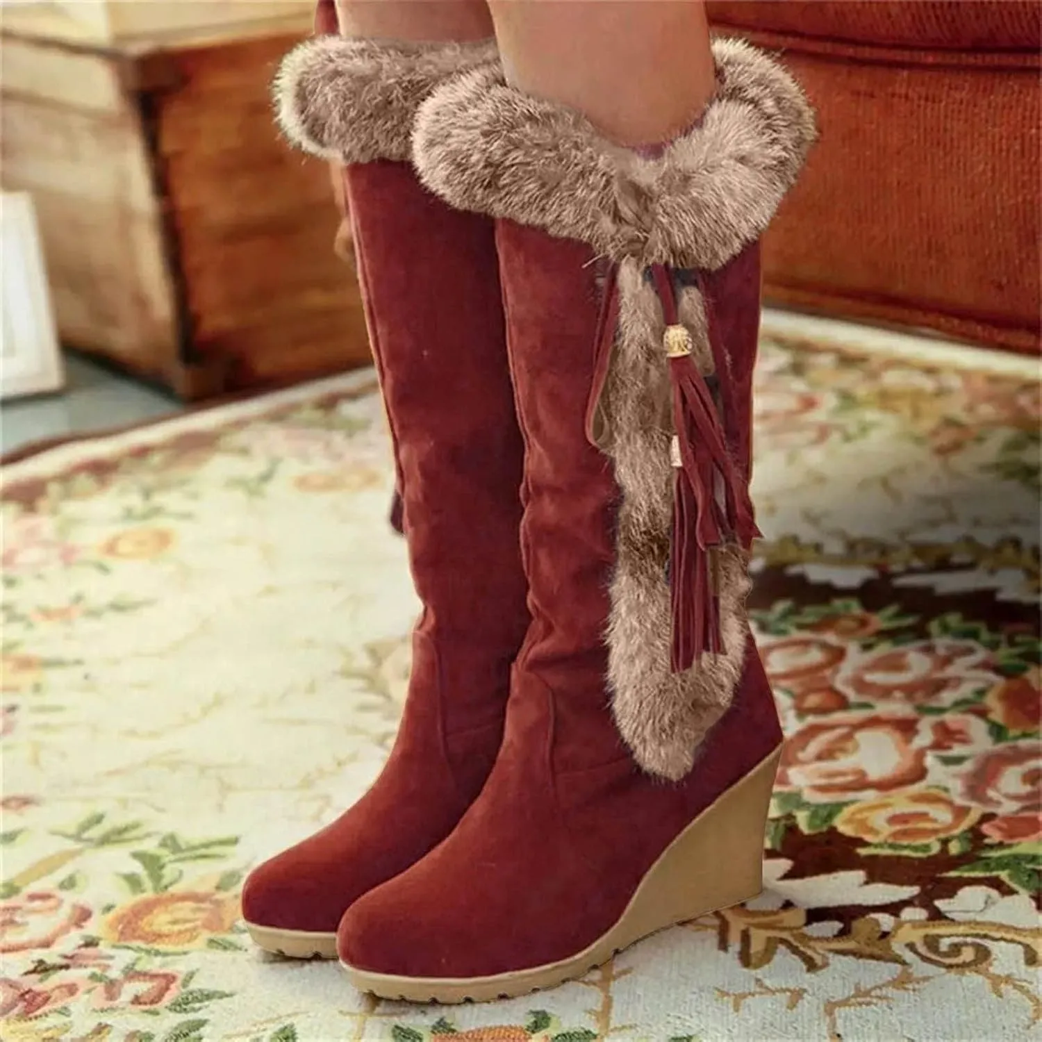 Womens Snow Boots Waterproof Snow Boots for Women Size 7 Wide Warm Winter Boots Women Size 11 Mid Calf Winter Boots for Women Waterproof Snow Non Slip Botas Termicas Para Mujer Con Casquillo