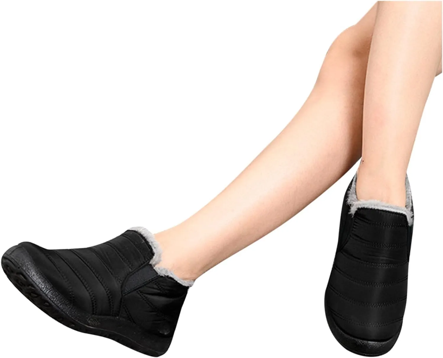 Womens Snow Boots Waterproof Wide Calf Winter Snow Boots for Women Fur Lined Warm Ankle Booties Fur Lined Winter Boots for Women Zapatos De Nieve Para Mujer Snow Boots Wide Calf