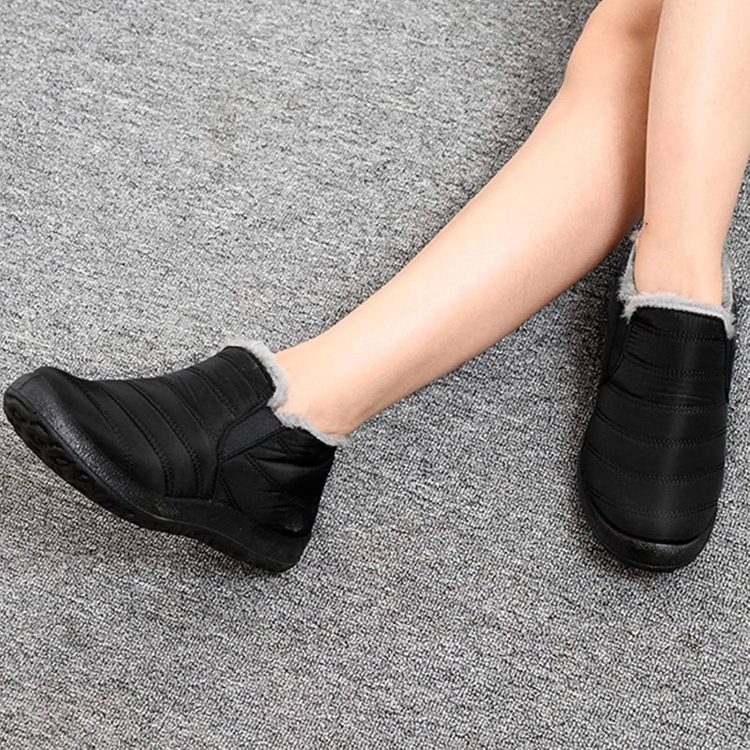 Womens Snow Boots Waterproof Wide Calf Winter Snow Boots for Women Fur Lined Warm Ankle Booties Fur Lined Winter Boots for Women Zapatos De Nieve Para Mujer Snow Boots Wide Calf