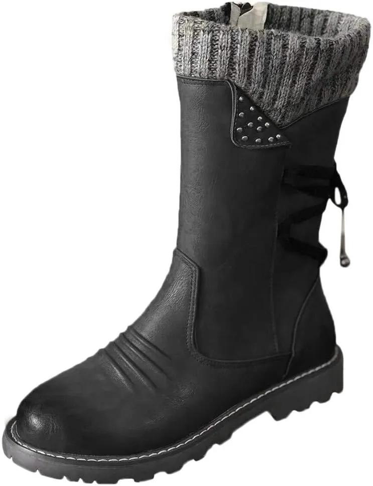 Womens Snow Boots Waterproof Wide Calf Womens Fall Fashion 2023 Boots Winter Winter Boots for Women Snow Womens Winter Hunting Boots Waterproof Insulated Botas Para Invierno Mujer Modernas