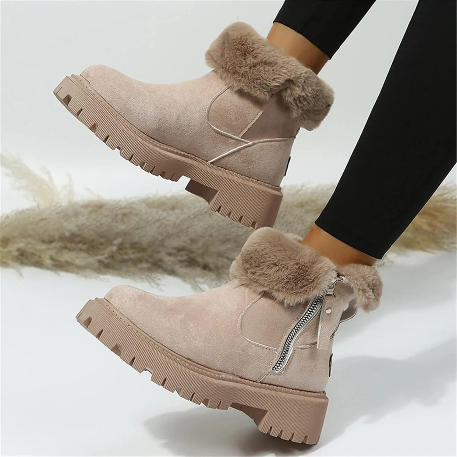 Womens Snow Boots Waterproof Wide Cute Snow Boots Womens and Waterproof Womens Snow Shoes Waterproof Insulated Women's Insulated Winter Boots Size 7.5 Botas De Nieve De Invierno Para Mujer