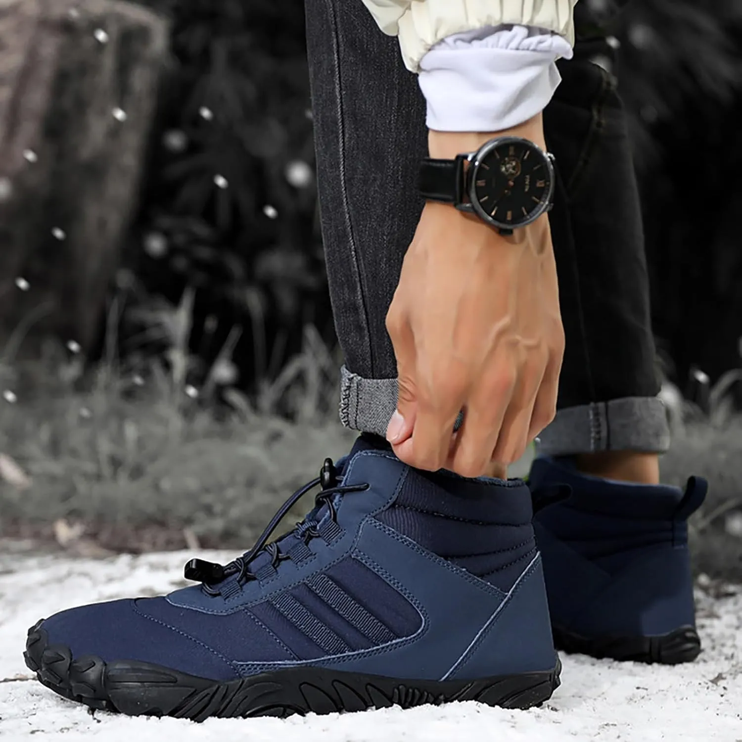 Womens Snow Boots Waterproof Winter Boots Lace Up Anti-slip Fur Lined Booties Winter Casual Slip on Ankle Boots Comfortable Winter Shoes Trekking Hiking Boots