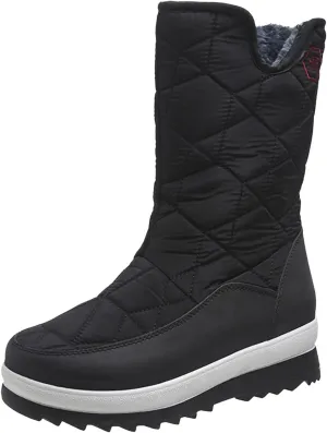 Womens Snow Boots Waterproof Winter Boots Non-slip Fully Fur Booties Lightweight Slip on Ankle Boots Ladies Walking Hiking Booties