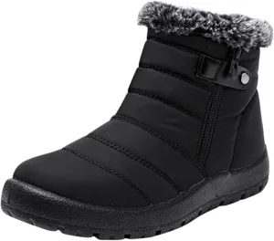 Womens Snow Knee High Winter Boots Ladies Waterproof Warm Fur Lined Non Slip Winter Boots Wide Slip on Boots for Women Ankle Booties Winter Winter Boot Women Fur Botas De Invierno Y Nieve Para Mujer