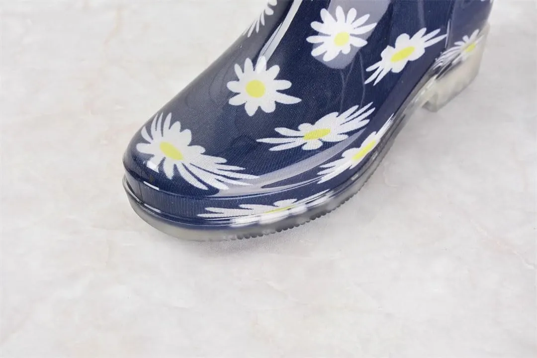 Women's Waterproof Lightweight Knee-High Garden Shoes Woman Flower Rubber Platform Work Boot