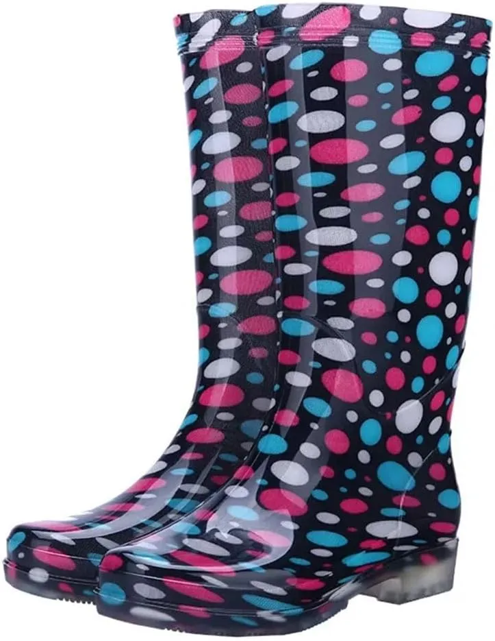 Women's Waterproof Lightweight Knee-High Garden Shoes Woman Flower Rubber Platform Work Boot