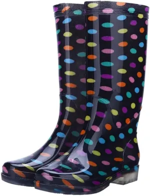 Women's Waterproof Lightweight Knee-High Garden Shoes Woman Flower Rubber Platform Work Boot