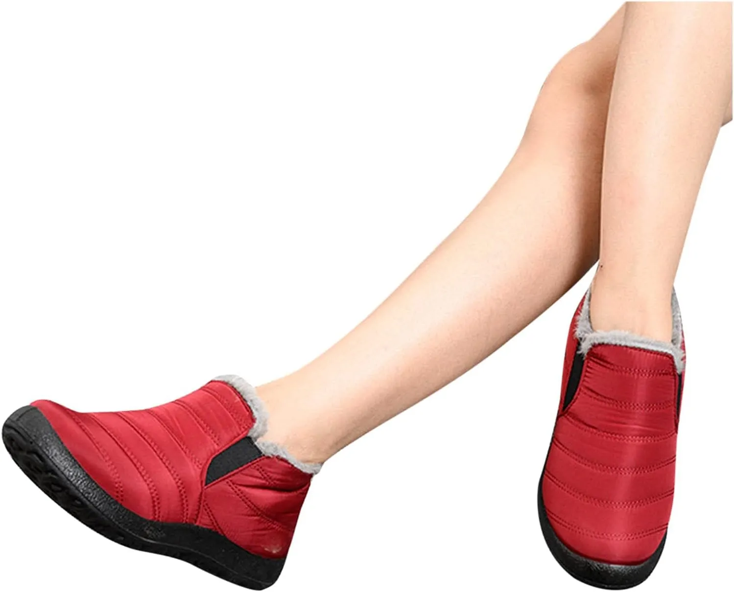 Women's Waterproof Snow Boots Zipper Woman Snow Boots Slip on Slip on Snow Boots Womens Size 7.5 Women Boots Winter Cute Botas De Trabajo Para Mujer Contra El Agua Y Frio Con Cubo
