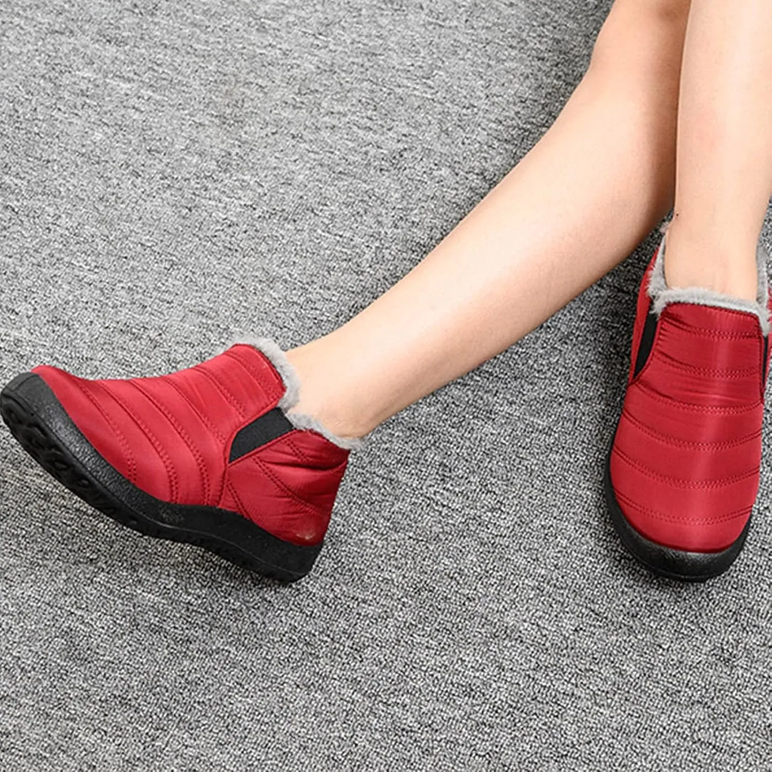 Women's Waterproof Snow Boots Zipper Woman Snow Boots Slip on Slip on Snow Boots Womens Size 7.5 Women Boots Winter Cute Botas De Trabajo Para Mujer Contra El Agua Y Frio Con Cubo