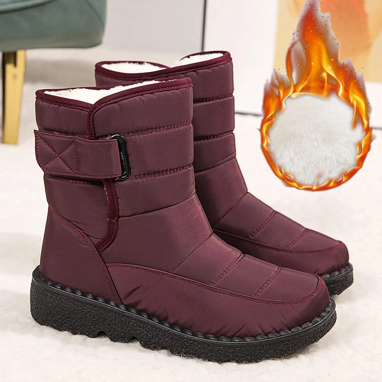 Womens Waterproof Winter Boots Tall Womens White Snow Boots Size 12 Women's Boots Winter Wide Width Snowboarding Snowboard Boots Snow Shoes for Women Extra Wide