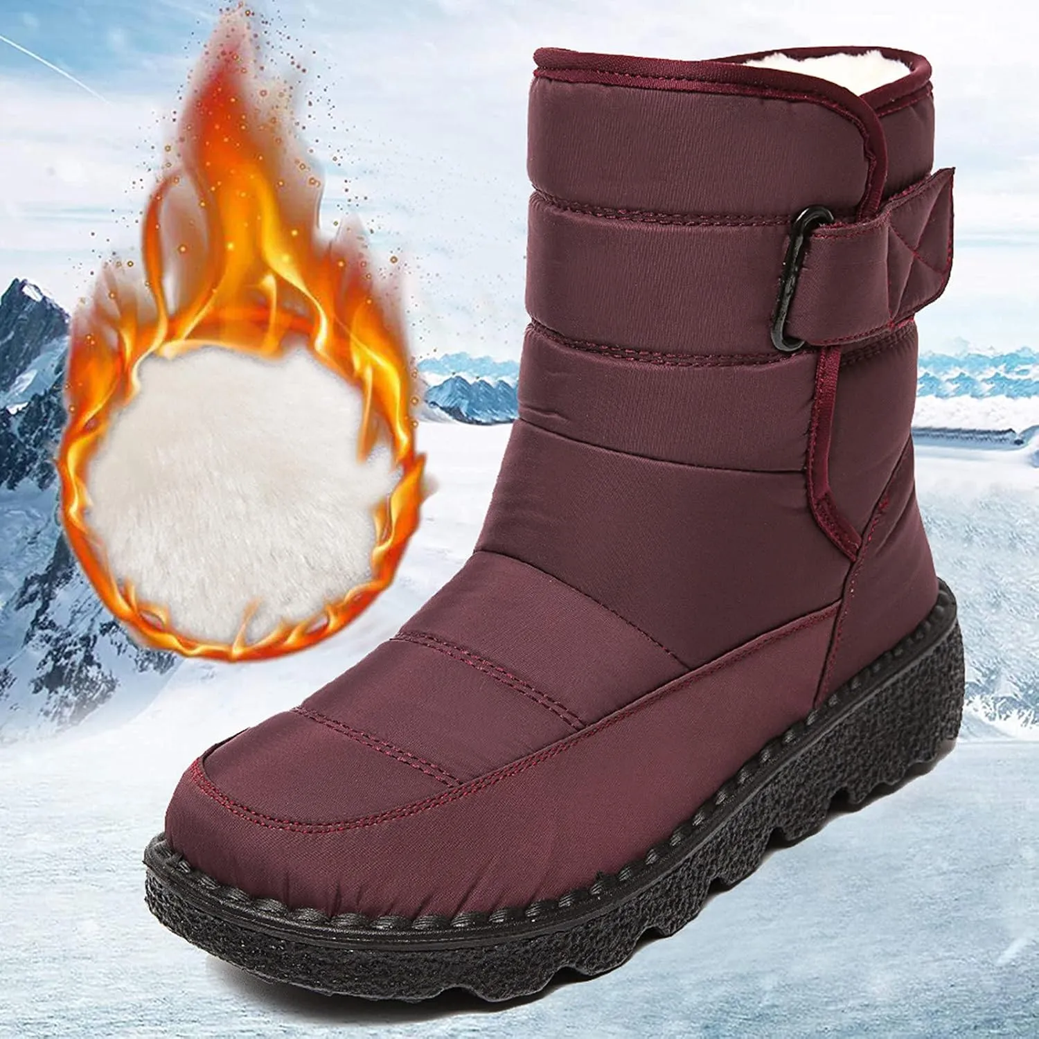 Womens Waterproof Winter Boots Tall Womens White Snow Boots Size 12 Women's Boots Winter Wide Width Snowboarding Snowboard Boots Snow Shoes for Women Extra Wide