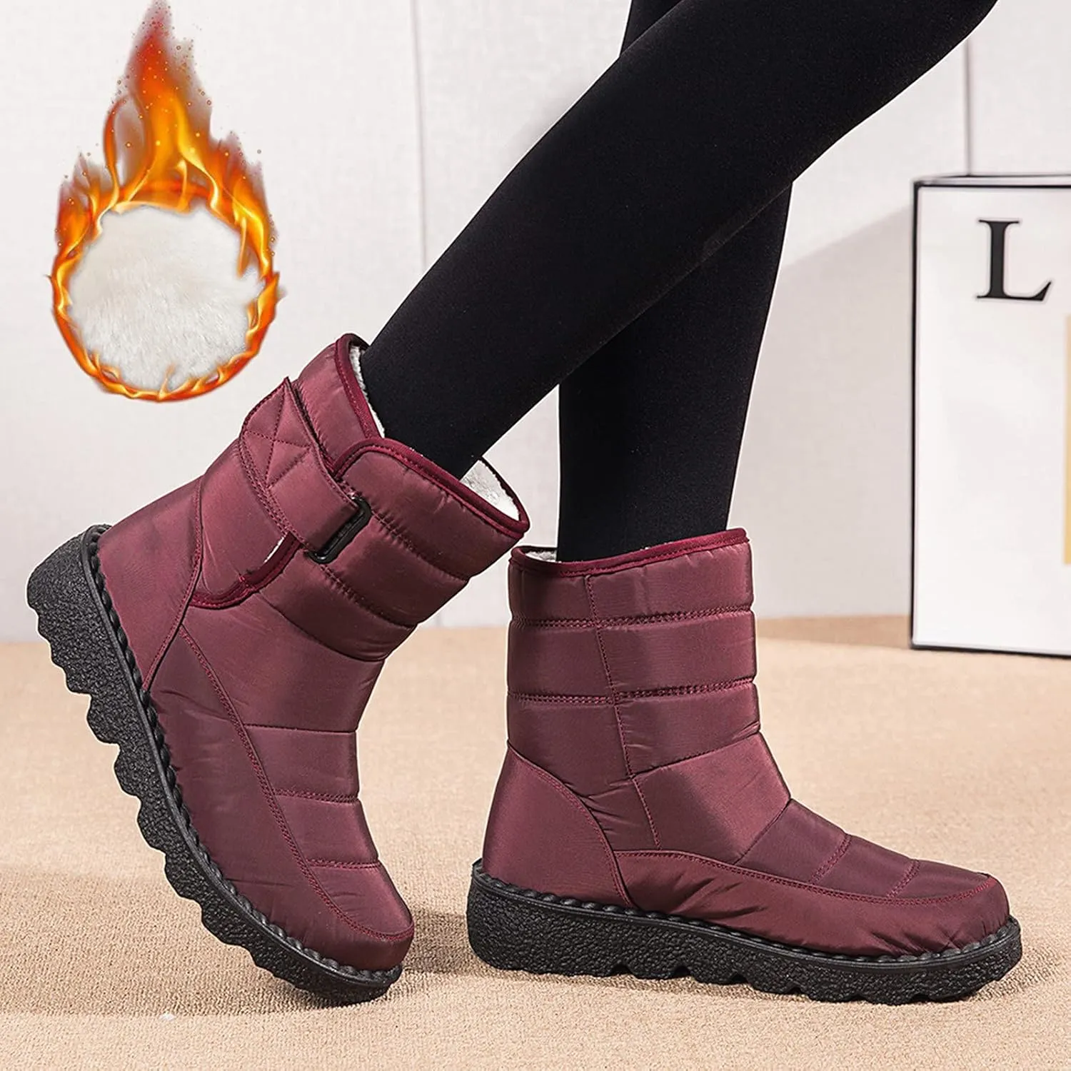 Womens Waterproof Winter Boots Tall Womens White Snow Boots Size 12 Women's Boots Winter Wide Width Snowboarding Snowboard Boots Snow Shoes for Women Extra Wide