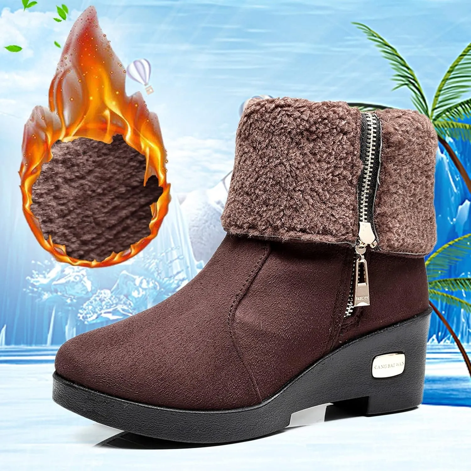 Womens Winter Boots Waterproof Boots Cold Weather Walking Shoes Warm Lightweight Hiking Boot Snow Boots for Teens