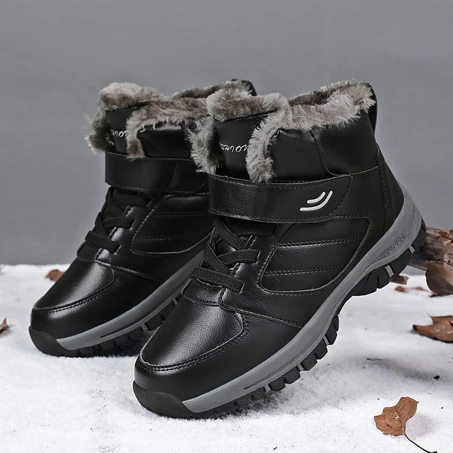 Womens Winter Boots Waterproof Wide Calf Winter Snow Boots for Women Size 12 Womens Winter Booties with Fur Women Boots Winter Slip on Botas Para Mujer De Invierno Para La Nieve