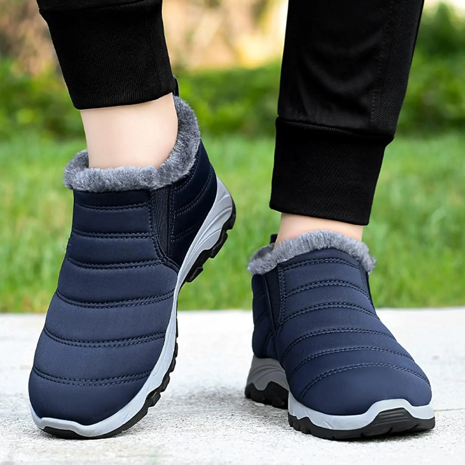 Womens Winter Boots Waterproof Wide Leg Waterproof Winter Boots for Women 2023 Ladies Snow Boots Waterproof Wide Slipper Boots for Women Outdoor Brown Botas De Nieve Mujer Tienda Dream