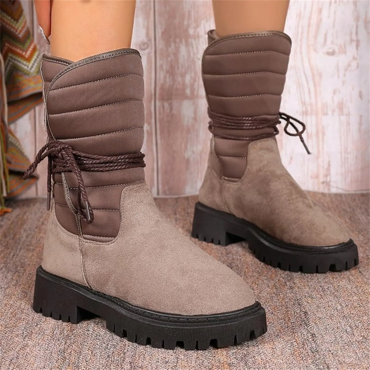 Womens Winter Shoes Black Brown Suede Ankle Boots Fur Lined Size 10 for Women Winter Shoes Women's Winter Shoes Women's Wide Calf Comfortable Winter Knee High Riding Boots Deals of The Day