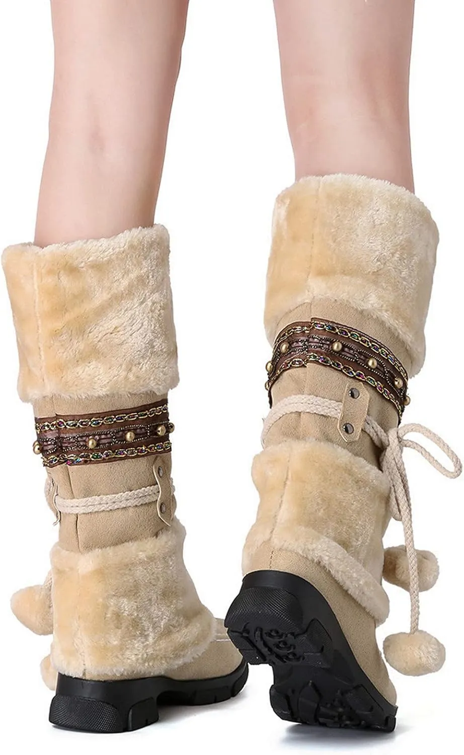 Womens Winter Snow Boots Waterproof Womens Boots Winter 2023 Warm Winter Boots Women Knee High Winter Womens Boots Slip on Plus Size Snow Boots Extra Wide Calf