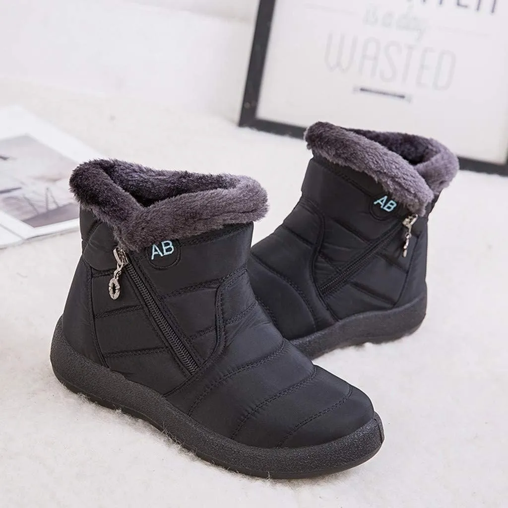 Womens Winter Snow Boots Waterproof Womens Winter Boots Size 12 Wide Width Women's Boots Winter Comfortable Ankle Boots for Women Walking All Day Waterproof Botas De Mujer Para El FrO De Vestir