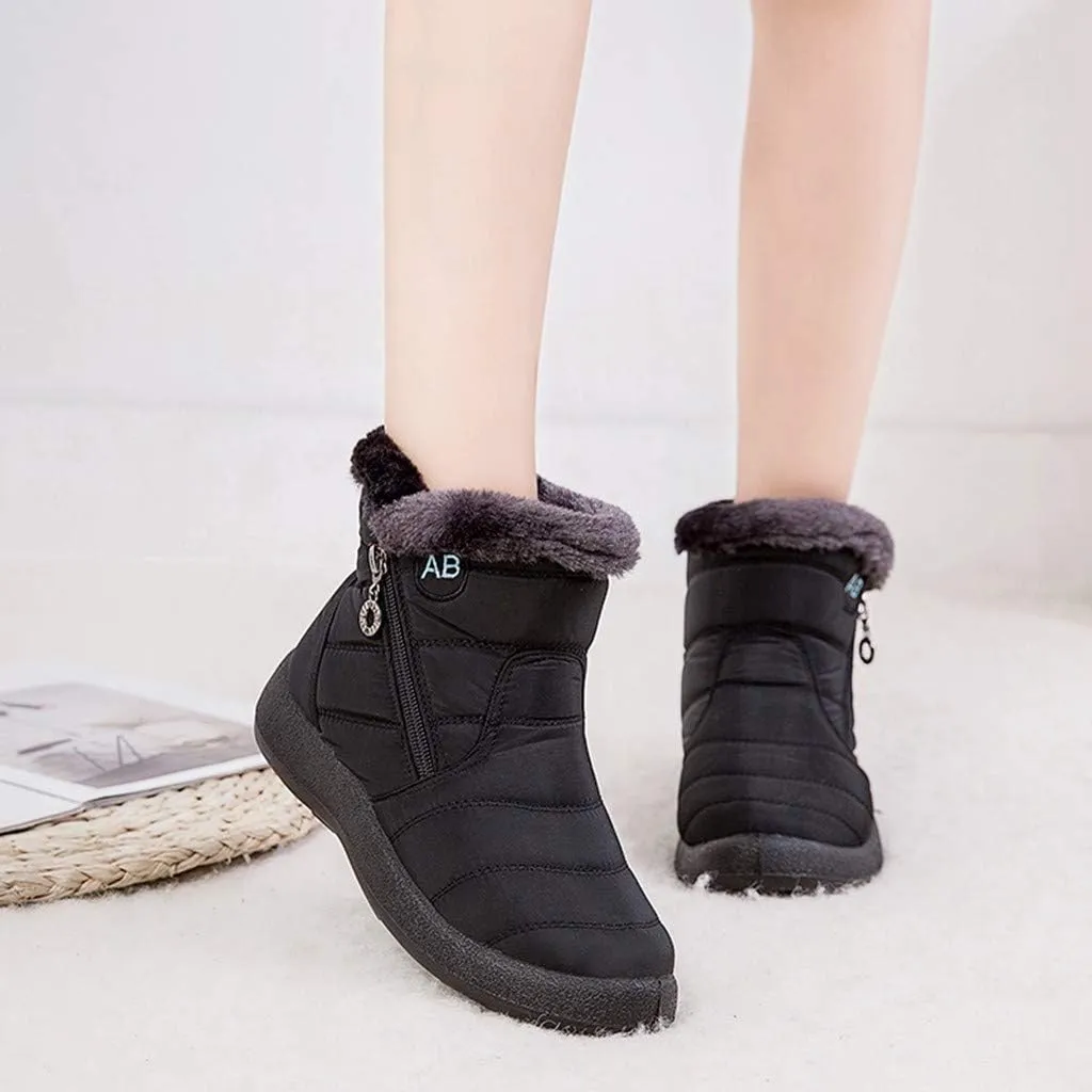 Womens Winter Snow Boots Waterproof Womens Winter Boots Size 12 Wide Width Women's Boots Winter Comfortable Ankle Boots for Women Walking All Day Waterproof Botas De Mujer Para El FrO De Vestir