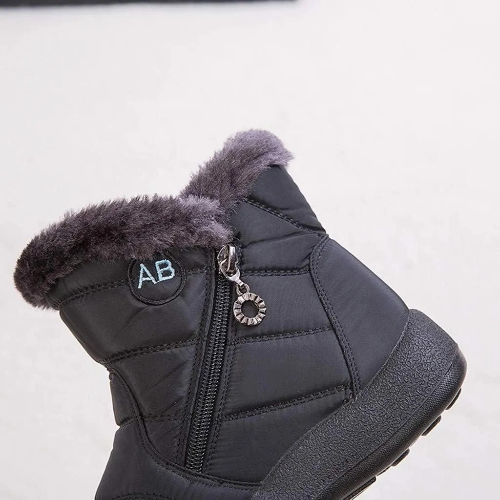 Womens Winter Snow Boots Waterproof Womens Winter Boots Size 12 Wide Width Women's Boots Winter Comfortable Ankle Boots for Women Walking All Day Waterproof Botas De Mujer Para El FrO De Vestir