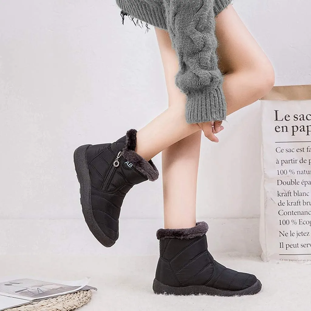 Womens Winter Snow Boots Waterproof Womens Winter Boots Size 12 Wide Width Women's Boots Winter Comfortable Ankle Boots for Women Walking All Day Waterproof Botas De Mujer Para El FrO De Vestir