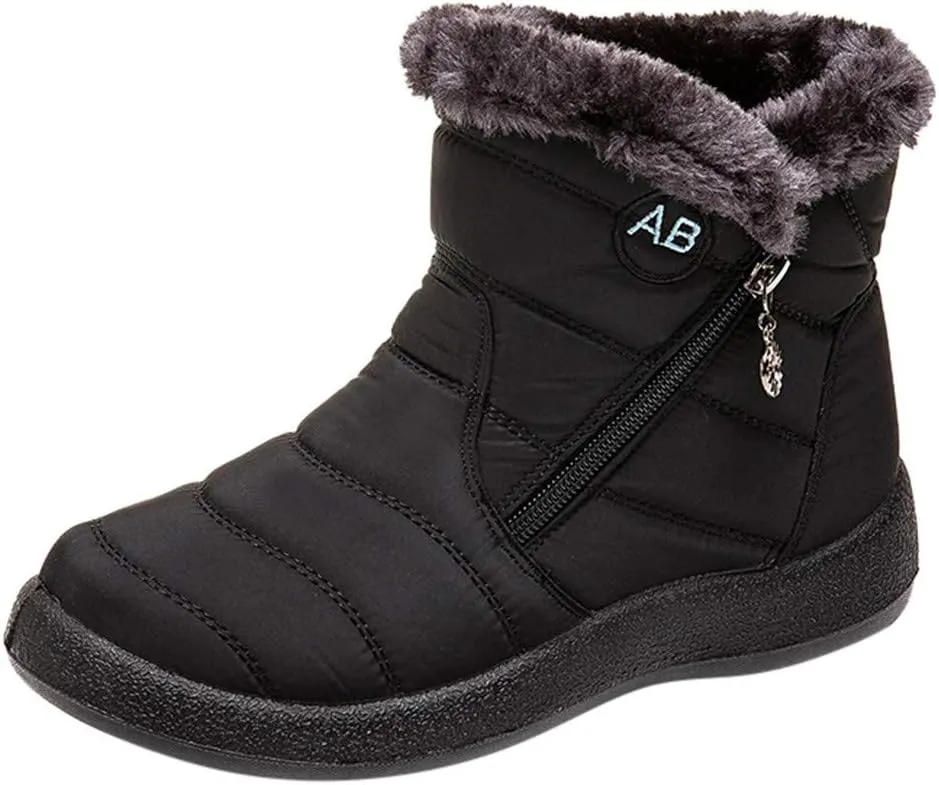 Womens Winter Snow Boots Waterproof Womens Winter Boots Size 12 Wide Width Women's Boots Winter Comfortable Ankle Boots for Women Walking All Day Waterproof Botas De Mujer Para El FrO De Vestir