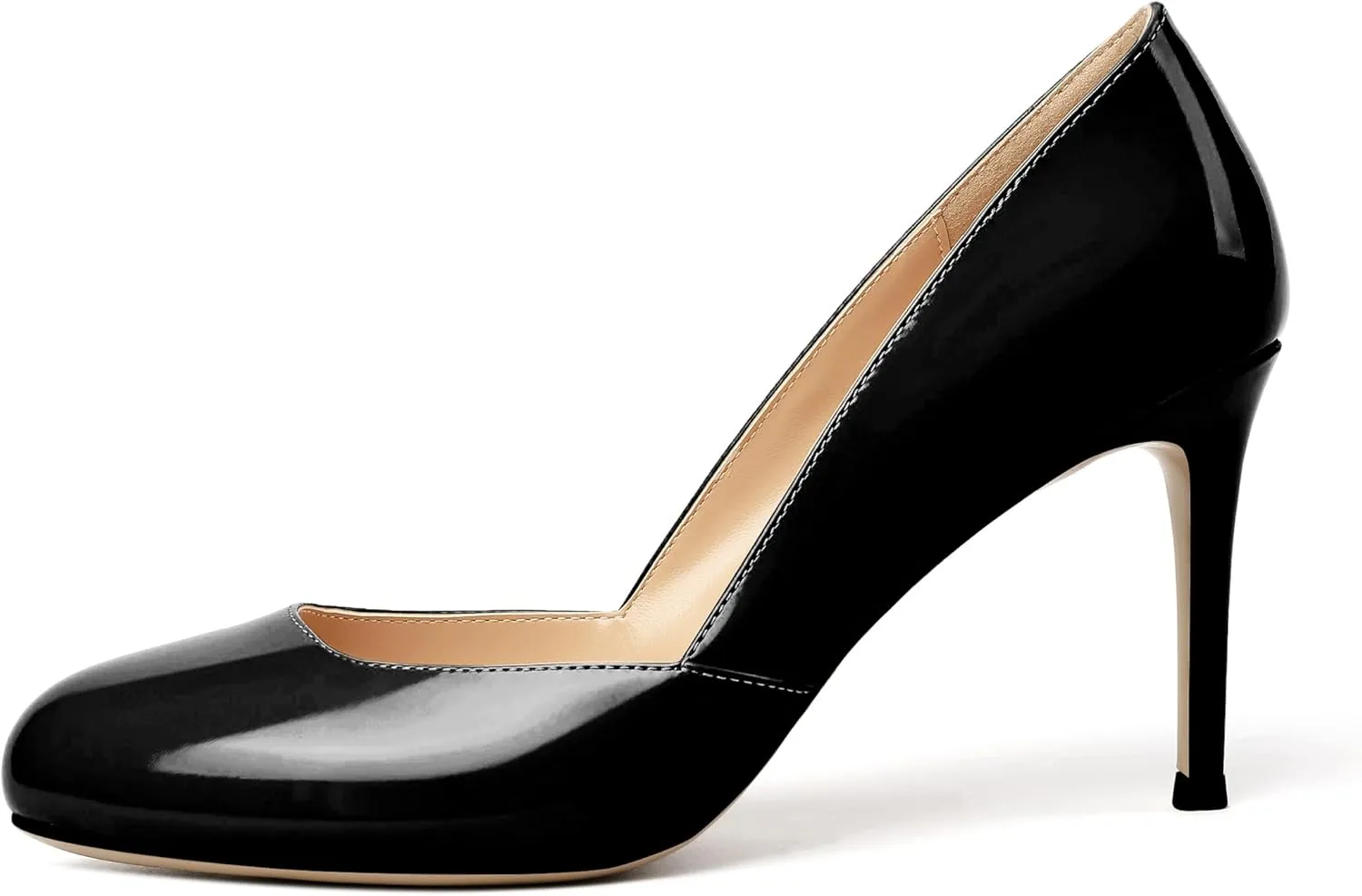 YODEKS Women's High Heel Pumps, Round Toe Slip on, D'Orsay for Work Casual Daily Life Party Dress Shoes