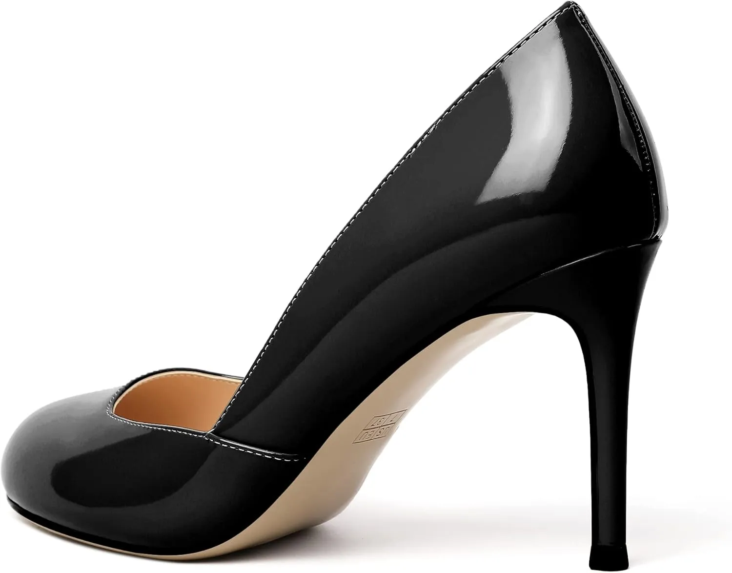 YODEKS Women's High Heel Pumps, Round Toe Slip on, D'Orsay for Work Casual Daily Life Party Dress Shoes